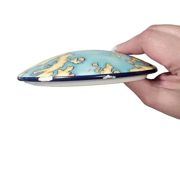 Tiffany & Co Tauck World Discovery Map Porcelain Powder Jewelry Trinket Box